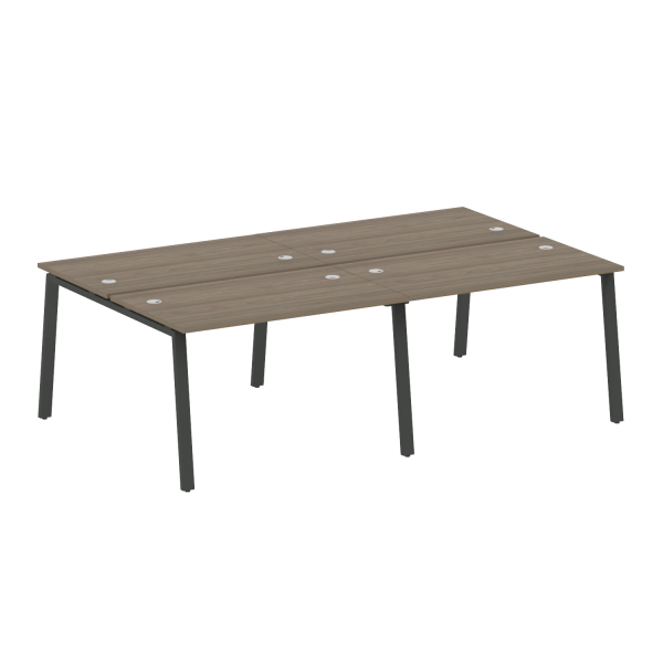 Рабочая станция на 4 рабочих места на А-образном м/к Metal System Style БА.СМ-4.2 2400x1475x750 (Вяз/Антрацит металл)