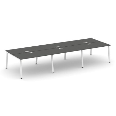 Рабочая станция 2-х сторонняя SN-6A.DRS-061 (2940х1232х750) (Антрацит/Металл Белый)
