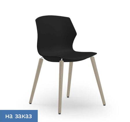 SOLE Кресло пластик 4 опоры бук (Антрацит/Бук)