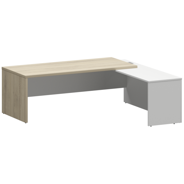 Стол руководителя правый Кортез KZP-22R 2200x2000x750 (Кронберг/Белый)