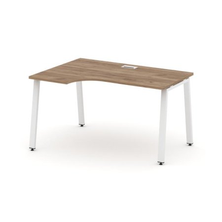 Стол рабочий эргономичный SN-6A.SPA-001(L) (1380х600/980х750) (Дуб Табак/Металл Белый)