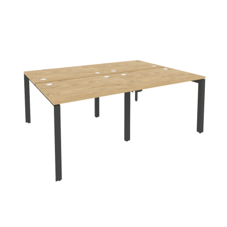 Рабочая станция на П-образном м/к Onix O.MP-D.RS-4.1.7 1960x1475x750 (Тиквуд Светлый/Черный металл)