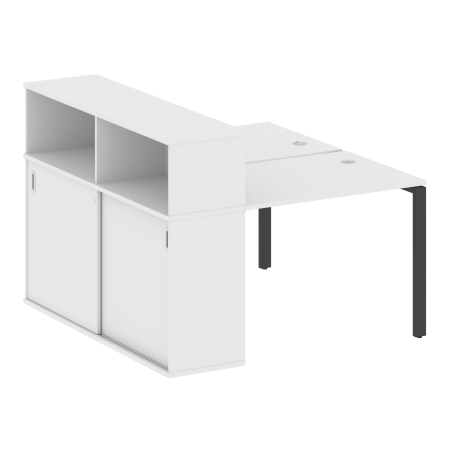 Рабочая станция с опорным шкафом-купе Metal System Style БП.РС-СШК-2.1 1410x1475x1098 (Белый/Антрацит металл)