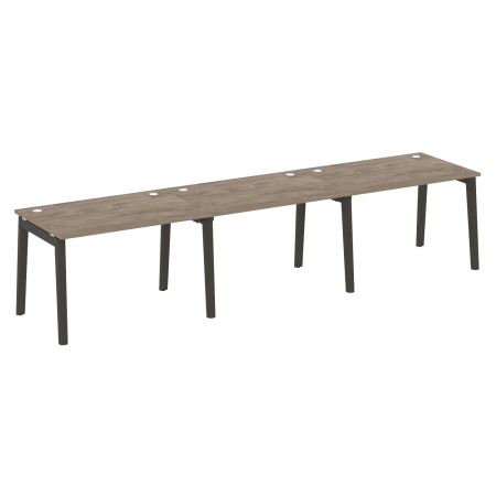 Рабочая станция на деревянных опорах Onix Wood OW.RS-3.2.8 3540x800x750 (Тиквуд Темный/Дуб Темный)