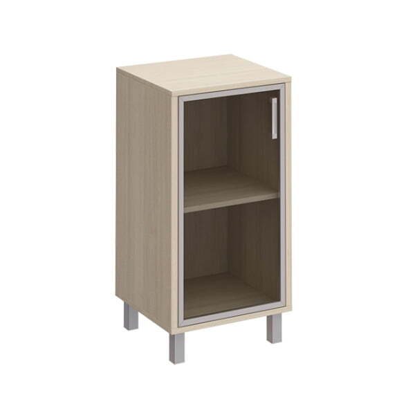 Шкаф для документов левый, дверь в алюминиевой раме Борн B 411-813 480x450x940 (Дуб шамони)