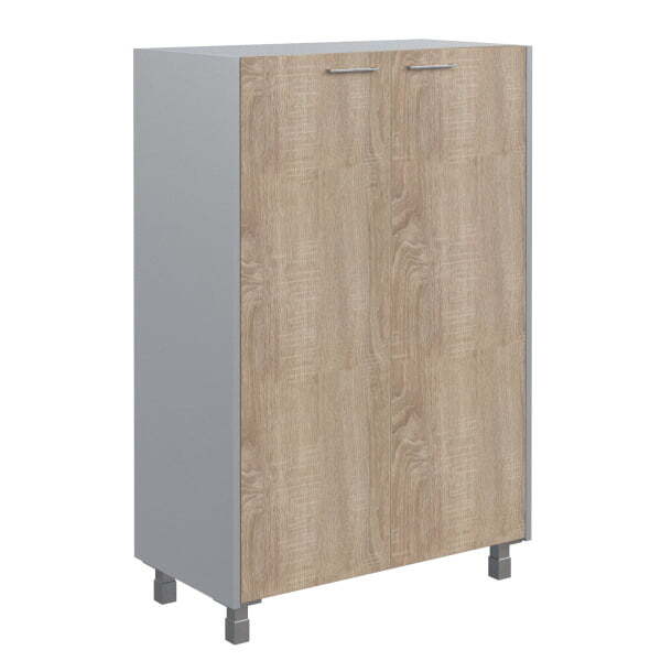 Шкаф с глухими средними дверьми Offix-new OMC 87.1 874x450x1329 (Дуб Сонома светлый/металлик)