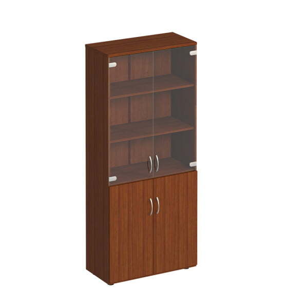 Шкаф для документов со стеклом Комфорт МП2 К 379 800x380x2000 (Французский орех)