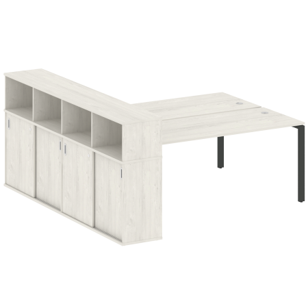 Рабочая станция с опорным шкафом-купе Metal System Style БП.РС-СШК-4.5 2210x2332x1098 (Дуб Наварра/Антрацит металл)