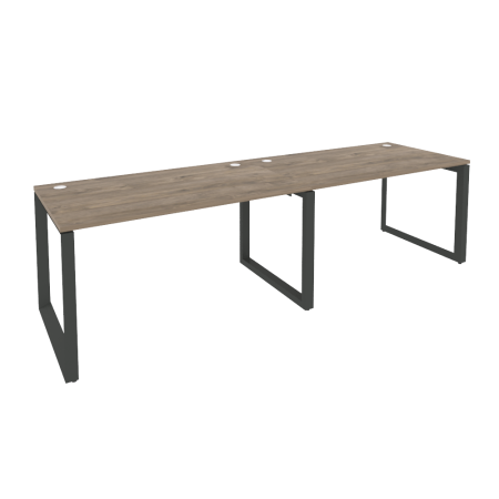 Рабочая станция на О-образном м/к Onix O.MO-RS-2.3.8 2760x800x750 (Тиквуд Темный/Черный металл)