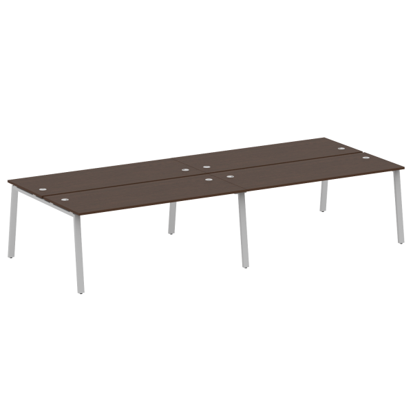 Рабочая станция на 4 рабочих места на А-образном м/к Metal System Style БА.СМ-4.5 3600x1475x750 (Венге Цаво/Серый металл)