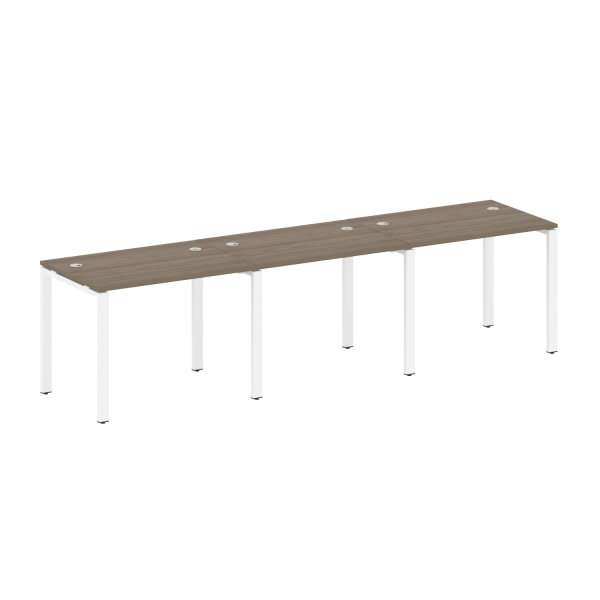 Рабочая станция на 3 раб. места Metal System Style БП.СМ-3.1 3000x720x750 (Вяз/Белый металл)