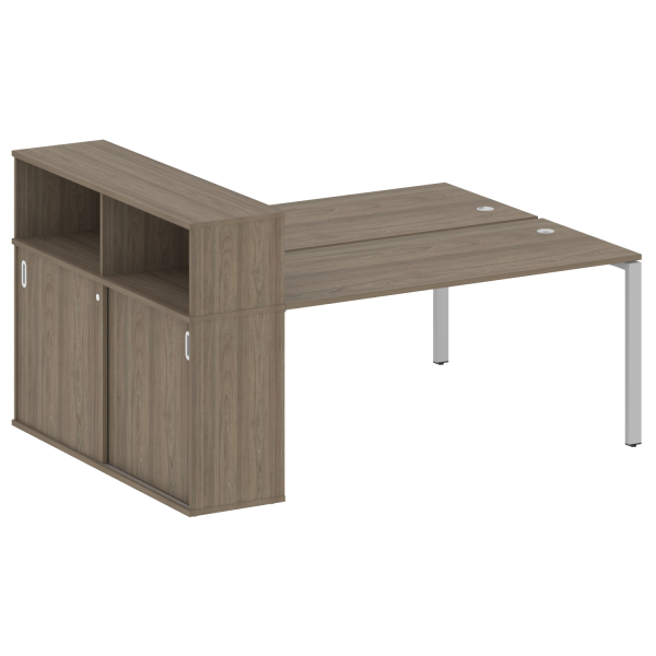 Рабочая станция с опорным шкафом-купе Metal System Style БП.РС-СШК-2.4 2010x1475x1098 (Вяз/Серый металл)