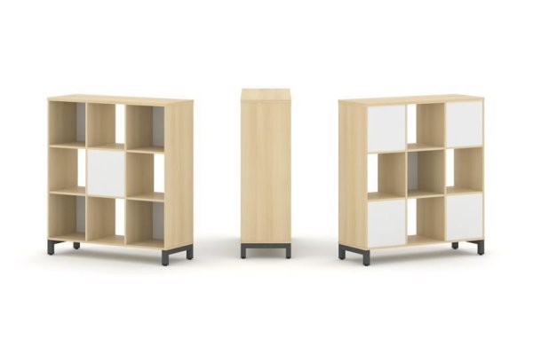 Набор стеллажа 2-х сторонний, 3 яруса SN.NSD-331 (1121х400х1248) (Акация Лорка/Белый/Металл Антрацит)