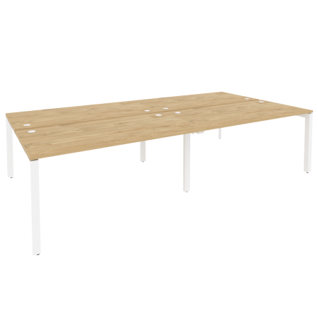 Рабочая станция на П-образном м/к Onix O.MP-D.RS-4.4.8 3160x1635x750 (Тиквуд Светлый/Белый Металл)