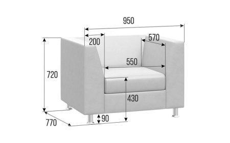Диван с подлокотниками одноместный PR.DP-1 (Kardif 028)