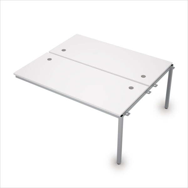 6МБС.274 Сдвоенные бенч-системы, средний модуль (1600x1435x750) (Белый/Алюминий матовый)