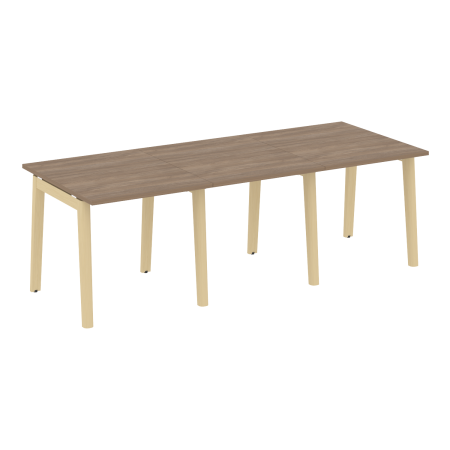 Стол переговорный на деревянных опорах Onix Wood OW.PRG-3.0 2340x980x750 (Дуб Аризона/Дуб Светлый)