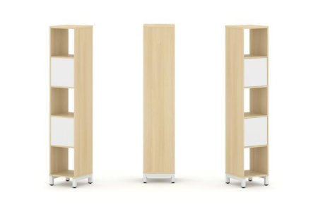 Набор стеллажа 1 сторонний, 5 ярусов SN.NS-511 (387х400х1982) (Акация Лорка/Белый/Металл Белый)