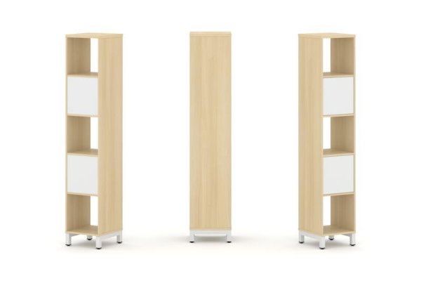 Набор стеллажа 1 сторонний, 5 ярусов SN.NS-511 (387х400х1982) (Акация Лорка/Белый/Металл Белый)