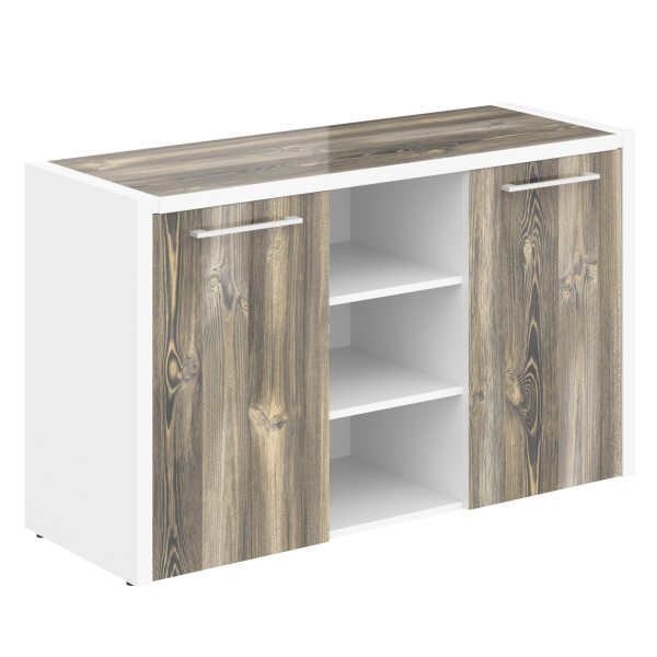 Тумба с фригобаром в кабинет руководителя серии Morris MTF 140 1400x492x828 (Дуб Базель/Белый)