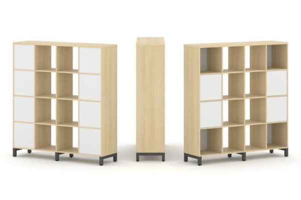 Набор стеллажа 1 сторонний, 4 яруса SN.NS-441 (1488х400х1615) (Акация Лорка/Белый/Металл Антрацит)