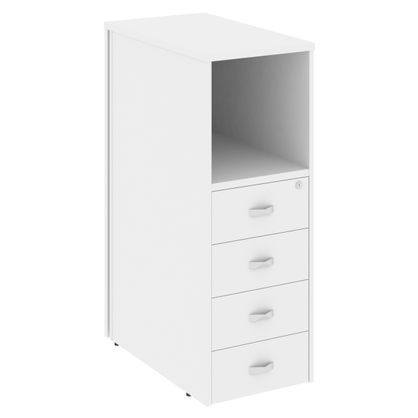 Тумба 4 ящика завершающая, левая Onix O.R-TV-4L 436x767x1185 (Белый Бриллиант)