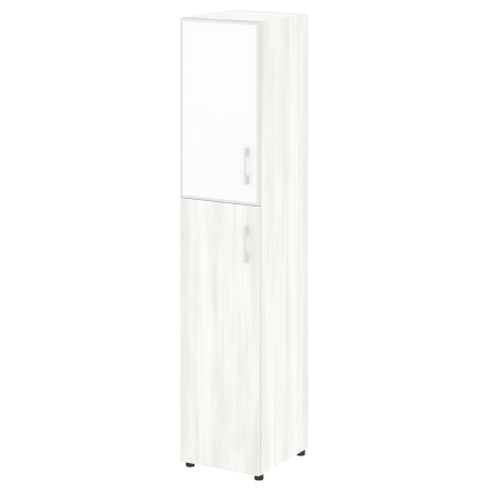 Шкаф для документов узкий со стеклом белым LT.SU-1.7 R (L) White (Снежная Патина)