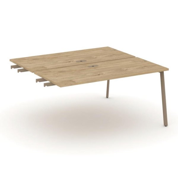 Двойной стол приставка к опорным тумбам ES.D.SPR-4-LP (1580х1500х750) (Тиквуд Светлый/Металл Латте)