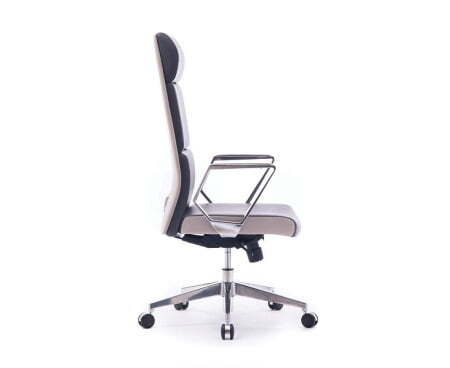 Лондон ЛЮКС / хром / темно серая+светло серая (вставки) экокожа (Серый)