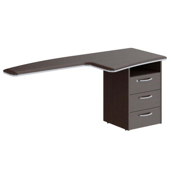 Брифинг-приставка с тумбой Dioni DB 1880(R 1800x800x750) (Венге Магия)