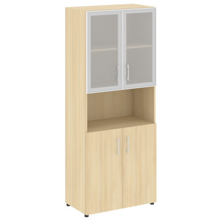 Шкаф комбинированный со стеклом в алюминиевой раме нужен топ LT.ST 1.4R 800x450x1990 (Акация Лорка)