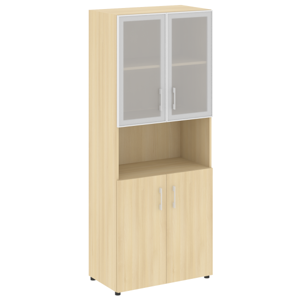 Шкаф комбинированный со стеклом в алюминиевой раме нужен топ LT.ST 1.4R 800x450x1990 (Акация Лорка)