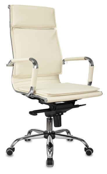 Кресло руководителя CH-993MB слоновая кость эко.кожа крестов. металл хром (Слоновая кость)