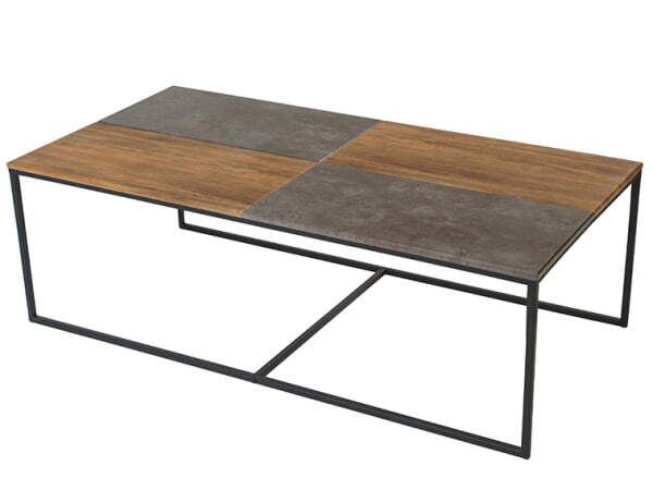 Стол журнальный Фьюжн ФЖ д/б 1200x600x390 (Дуб американский/Серый бетон)