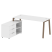 Рабочая станция с тумбой на А-образном м/к Metal System Style БА.РС-СТС-2.4 (L) 1700x1520x750 (Дуб наварра/Серый металл)