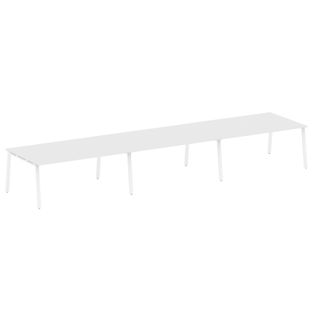 Стол для переговоров (3 столешницы) на А-образном м/к Metal System Style БА.ПРГ-3.5 5400x1235x750 (Белый/Белый металл)