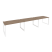 Рабочая станция на О-образном м/к Onix O.MO-RS-3.3.8 4140x800x750 (Тиквуд Темный/Белый Металл)