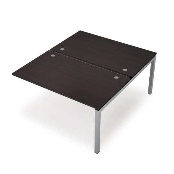 6МБК.5289 Бенч-система на 2 рабочих места, конечный модуль (1400x1635x750) (Венге/Алюминий матовый)