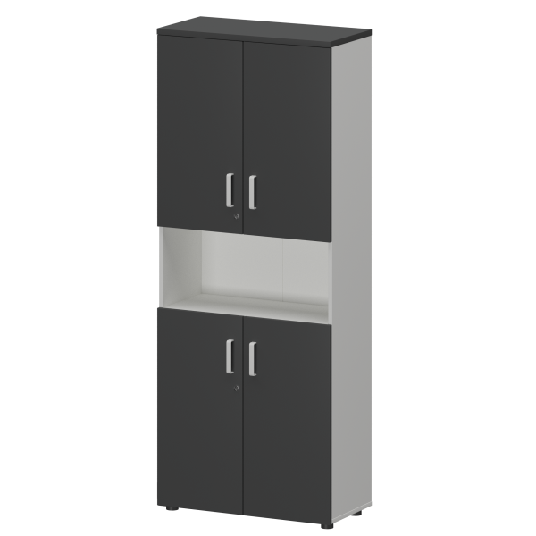 Шкаф Смарт СМШ-58Д4 Тип2 792x380x1990 (Белый/Графит)