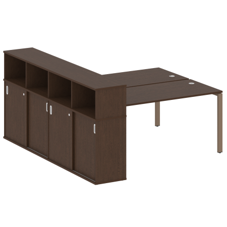 Рабочая станция с опорным шкафом-купе Metal System Style БП.РС-СШК-4.4 2010x2332x1098 (Венге Цаво/Мокко металл)