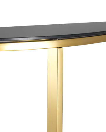 Консоль полукруглая АЛЬБА 115*30 золото стекло черное (Консоль Альба золотой)
