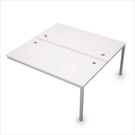 6МБК.284 Сдвоенные бенч-системы, конечный модуль (1600x1635x750) (Белый/Алюминий матовый)