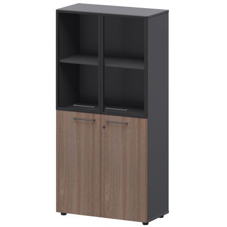 Шкаф высокий комб. Кортез СМШ48.28F.28RS 792x380x1595 (Темный шимо/Графит)