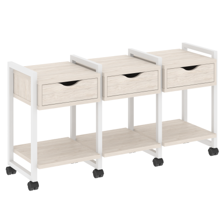 Тумба на колесных опорах наборная VR.L-TN-4.K 1440x460x767 (Денвер Светлый/Белый металл)