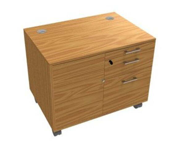 Тумба выкатная, 3 ящика, 1 лоток, отделение под систем. блок Z2 KLMS003 820x590x670 (Орех каналетто)