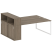 Рабочая станция с шкафом-купе на О-образном м/к Metal System Style БО.РС-СШК-2.5 Т 2210x1475x1098 (Дуб наварра/Серый металл)