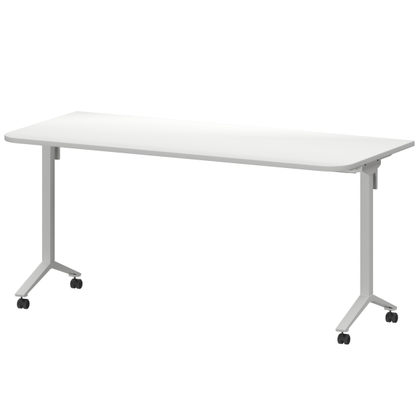 Стол мобильный складной радиусный Моби МБ22-160.70Р 1600x700x750 (Белый/Белый)