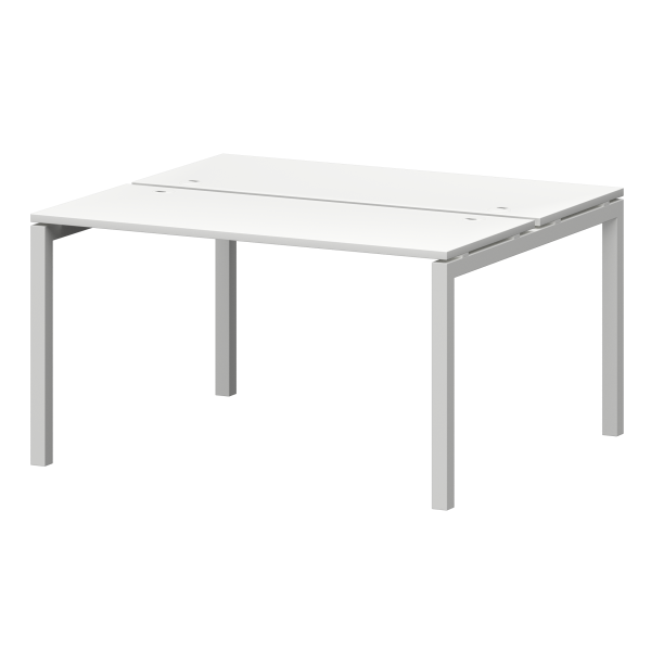 Бенч двойной на металлокаркасе Смарт СМС2-П-12К.120.Пр50 1200x1236x750 (Белый/Белый)