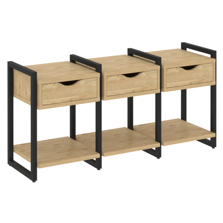 Тумба на регулируемых опорах наборная VR.L-TN-4.O 1440x460x719 (Тиквуд Светлый/Черный металл)