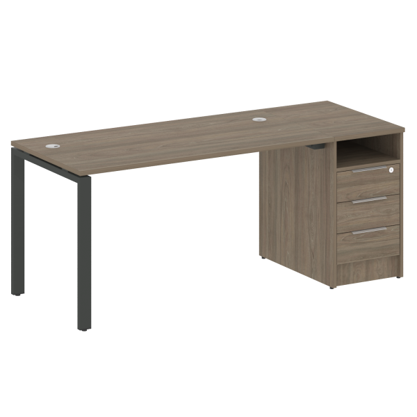 Рабочая станция с опорной тумбой Metal System Style БП.РС-СТП-1.3 1812x720x750 (Вяз/Антрацит металл)